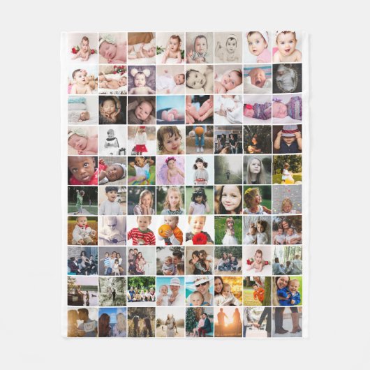 80 Aangepast, uniek, speciaal aangepast, fotocolla Fleece Deken (Voorkant)