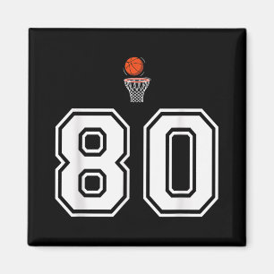 80 Aantal Basketbal Stijl Wit Magneet