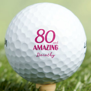 80 and Amazing Sister Gift – Roze 80ste verjaardag Golfballen
