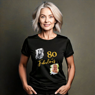 80 and Fabulous 2 Foto 80ste verjaardag Tri-Blend Shirt