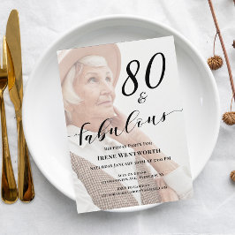 80 and Fabulous Eightieth Birthday Photo Overlay Kaart