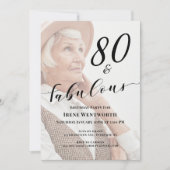 80 and Fabulous Eightieth Birthday Photo Overlay Kaart (Voorkant)