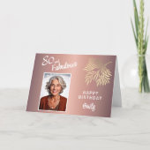 80 and Fabulous Foliage 80th Birthday Foto Kaart (Voorkant)