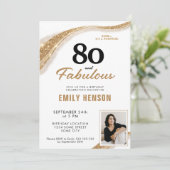 80 and Fabulous Gold 80th Birthday Kaart (Staand voorkant)