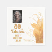 80 and Fabulous Gold Foliage 80th Birthday Foto Servet (Voorkant)