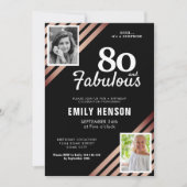 80 and Fabulous Gold Roos 2 Fotoverjaardag Kaart (Voorkant)