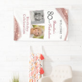 80 and Fabulous Rose Gold Birthday Welcome Photo Spandoek (Insitu)