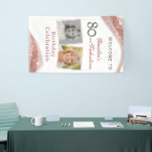 80 and Fabulous Rose Gold Birthday Welcome Photo Spandoek (Beurs)