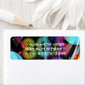 80 Bash Retro Rainbow Splash Birthday Party Etiket (Insitu)