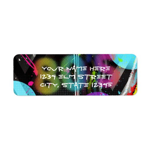 80 Bash Retro Rainbow Splash Birthday Party Etiket (Voorkant)