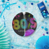 80 Bash Retro Rainbow Splash Birthday Party Papieren Bordje (Feest)
