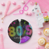 80 Bash Retro Rainbow Splash Birthday Party Papieren Bordje (Feest)