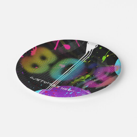 80 Bash Retro Rainbow Splash Birthday Party Papieren Bordje (Gekanteld)