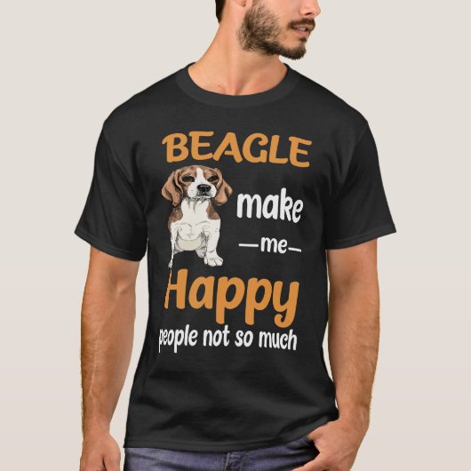 80 Beagle maak me gelukkig T-shirt (Voorkant)