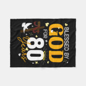 80 Birthday Blessed By God For 80 Years Old 80th B Fleece Deken (Voorkant (Horizontaal))
