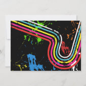 '80' Birthday Party Retro Grunge Event Party Kaart (Achterkant)