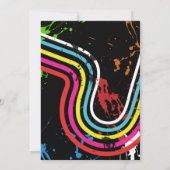 '80' Birthday Party Retro Grunge Event Party Kaart (Achterkant)