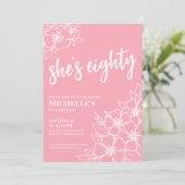 80 Blush Roze 80ste verjaardagsfeestje Kaart (Staand voorkant)