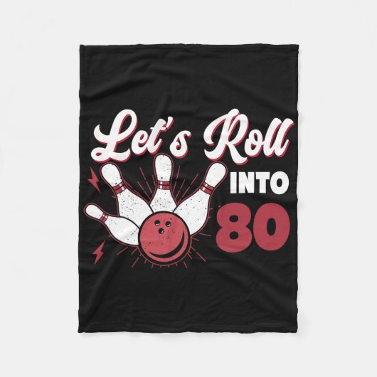80 Bowling 80ste verjaardag 1 Fleece Deken (Voorkant)