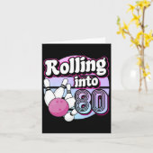 80 Bowling 80ste verjaardag Kaart (Gele Bloem)