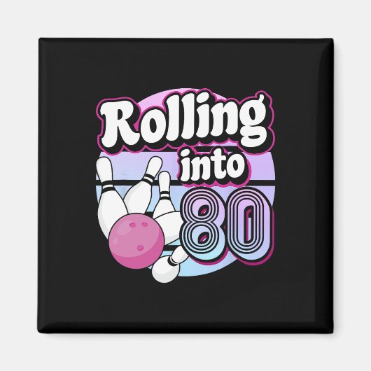80 Bowling 80ste verjaardag Magneet (Voorkant)