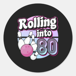 80 Bowling 80ste verjaardag Ronde Sticker