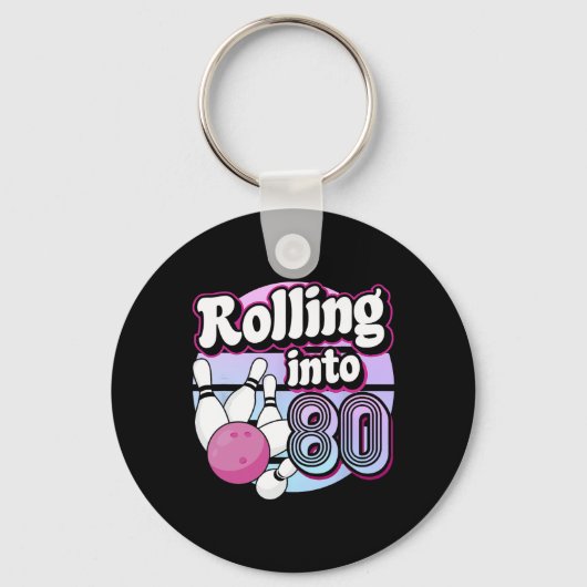 80 Bowling 80ste verjaardag Sleutelhanger (Voorkant)