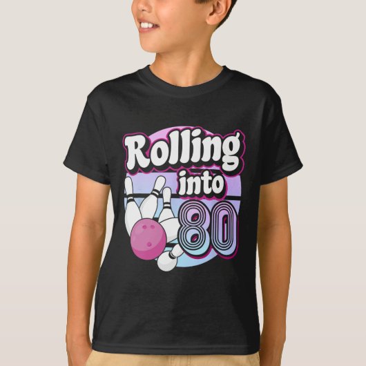 80 Bowling 80ste verjaardag T-shirt (Voorkant)
