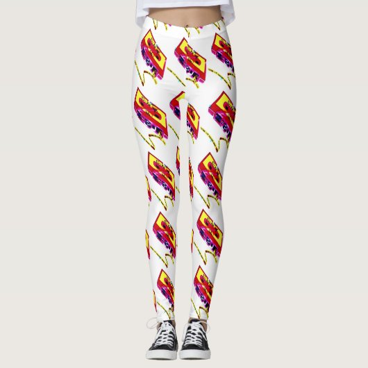 80-Cassettebandje Leggings (Voorkant)