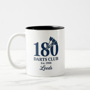 80 Darts Club Leeds Opgericht 1908 Tweekleurige Koffiemok