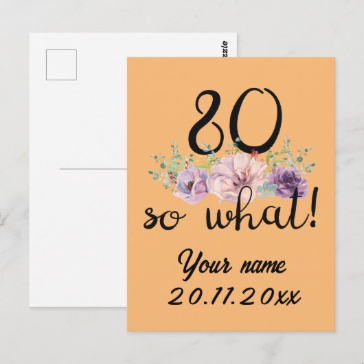 80 Dus wat 80ste verjaardag Grappig Briefkaart (Voorkant / Achterkant)