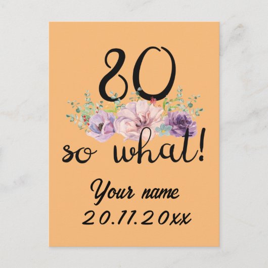 80 Dus wat 80ste verjaardag leuk Briefkaart (Voorkant)