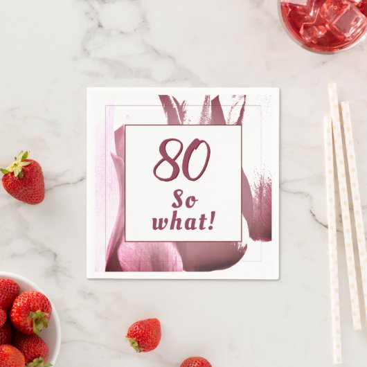 80 dus wat Abstracte tulpenbloem 80ste verjaardag Servet (Insitu)