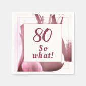 80 dus wat Abstracte tulpenbloem 80ste verjaardag Servet (Voorkant)