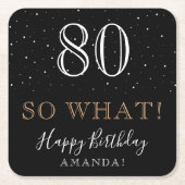 80 Dus wat een grappig citaat Elegant 80e verjaard Kartonnen Onderzetters (Voorkant)