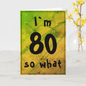80 dus wat een grappige Abstracte Groene 80ste Ver Kaart (Gele Bloem)