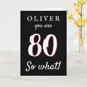 80 dus wat een grappige typografie zwart 80e verja kaart (Gele Bloem)
