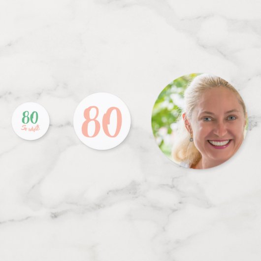 80 Dus wat een positieve 80e verjaardag foto Confetti (Voorkanten)