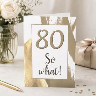 80 Dus wat Elegant Golden Tulip 80th Birthday Kaart