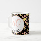80 dus wat Funny Flowers Floral 80th Birthday Koffiemok (Voorkant links)