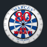 80 dus wat Funny Quote 80th Birthday Dartboard Dartbord<br><div class="desc">80 dus wat Funny Quote Typografie 80th Birthday Dartboard. Geweldig 80ste verjaardagscadeau voor een vrouw of een man met gevoel voor humor. U kunt de naam,  de datum en de leeftijd wijzigen.</div>