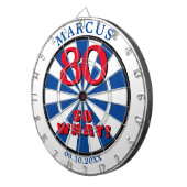 80 dus wat Funny Quote 80th Birthday Dartboard Dartbord (Voorkant Rechts)