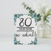 80 Dus Wat - Grappige 80e Verjaardag Briefkaart (Staand voorkant)