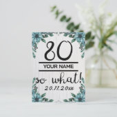 80 Dus Wat - Grappige 80e Verjaardag Briefkaart (Staand voorkant)