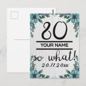 80 Dus Wat - Grappige 80e Verjaardag Briefkaart (Voorkant / Achterkant)
