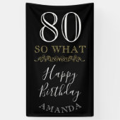 80 Dus wat grappige citaat zwarte legant 80ste ver Spandoek (Verticaal)