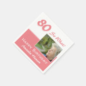 80 Dus wat roze grappige 80e verjaardag foto Servet (Hoek)