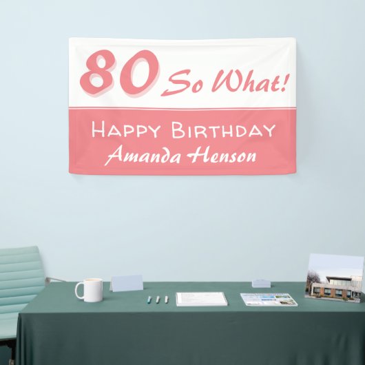 80 Dus wat roze Inspirerend 80ste verjaardagsfeest Spandoek (Beurs)