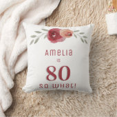 80 Dus welke Waterverf Floral 80th Birthday Kussen (Deken)