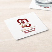 80 & Elegant Ruby Rood Goud 80ste Verjaardagsfeest Kartonnen Onderzetters (Schuin)